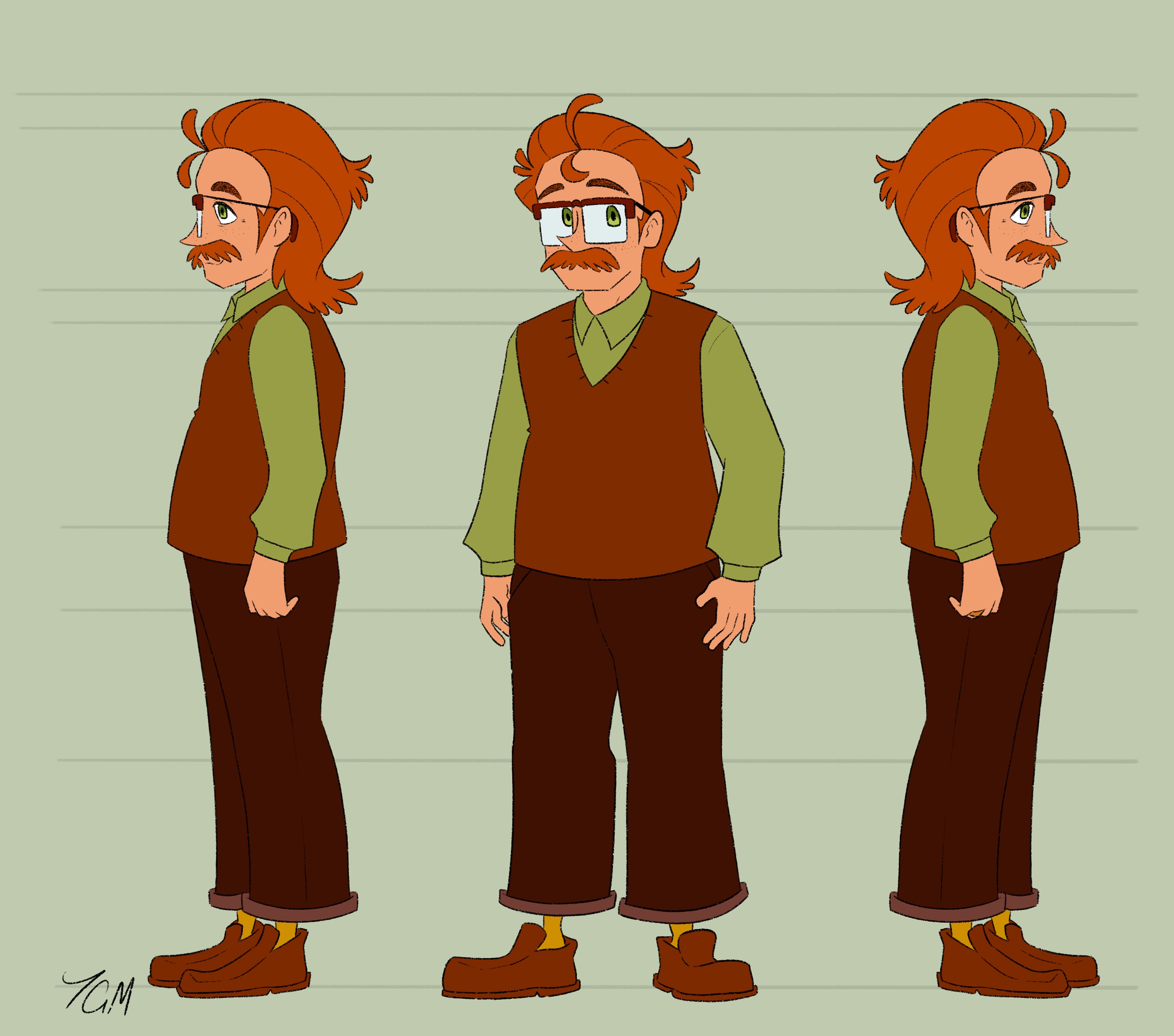 Archie character turnaround, artwork from Mass Hysteria