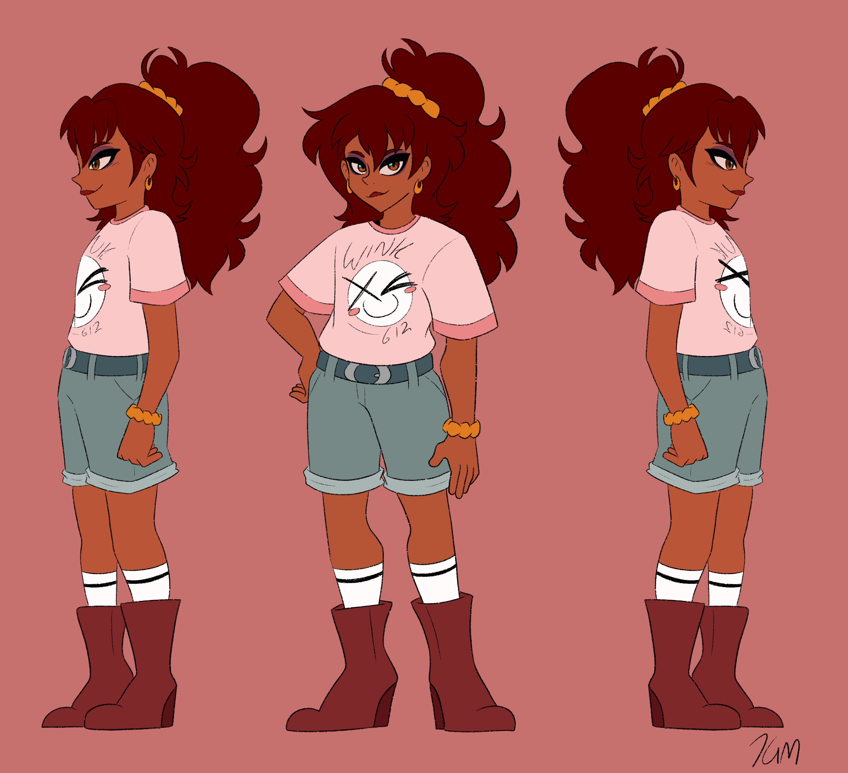 Tiff character turnaround, artwork from Mass Hysteria