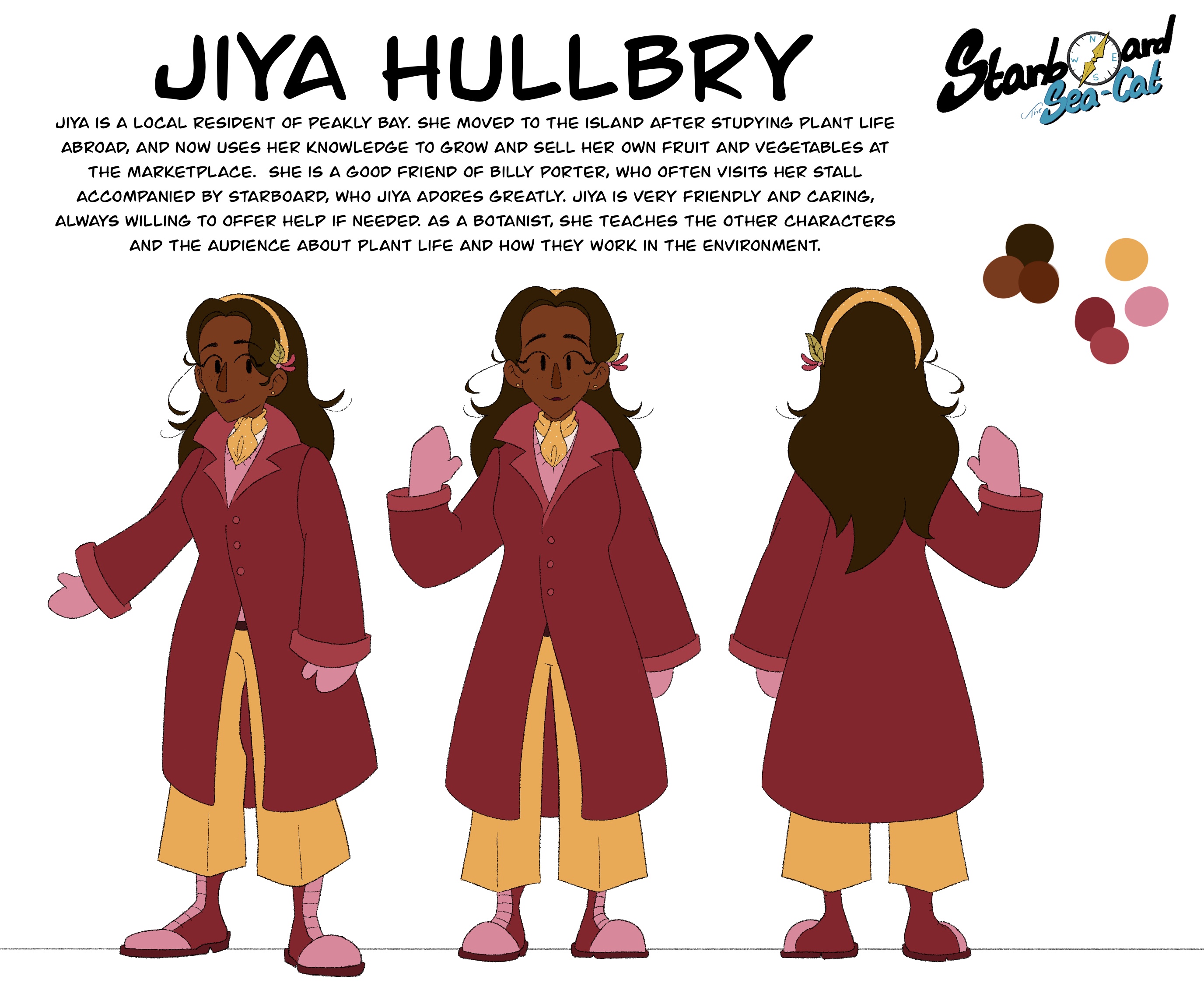Jiya character sheet, artwork from Starboard the Sea-Cat
